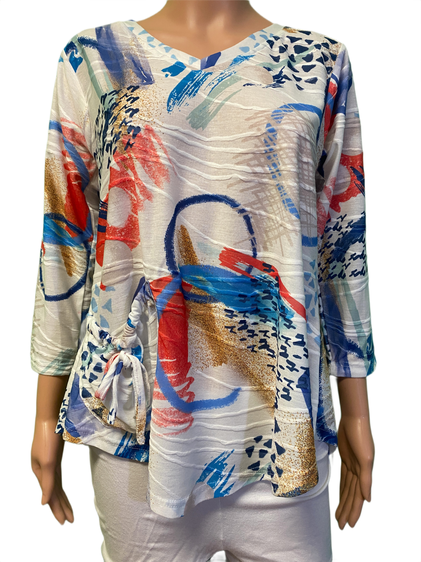 * Pocket V-Neck - Cubism Top