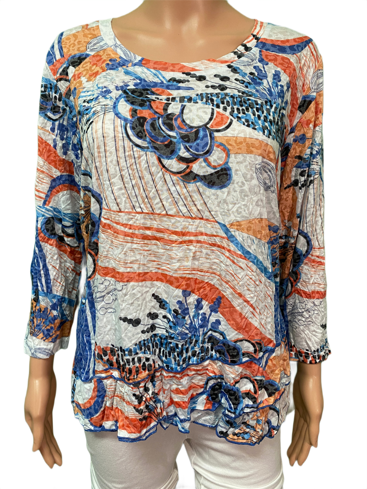 * Crisscross Crinkle Hem - Cubism Top