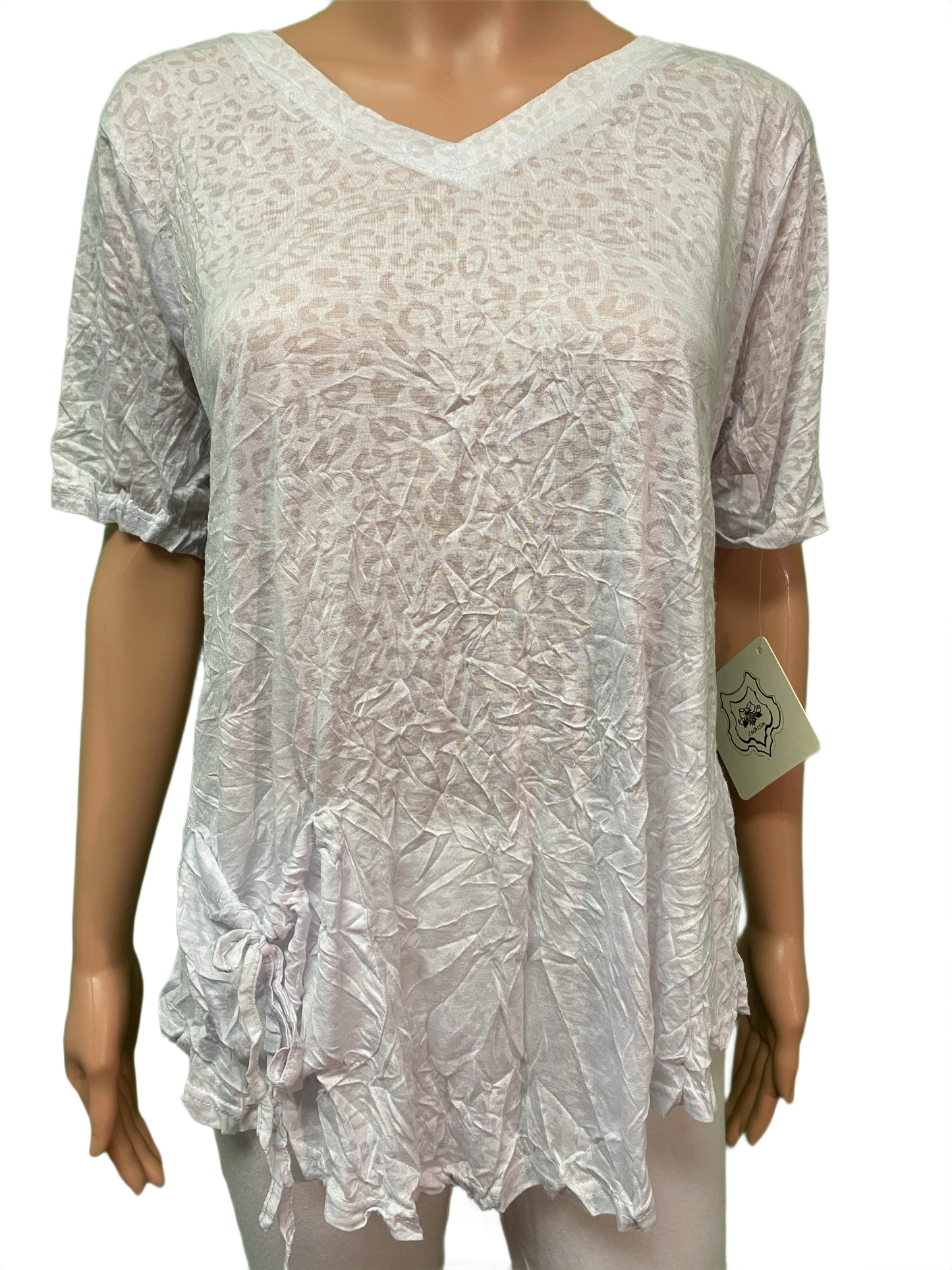 * Burnout V-Neck Pocket - Cubism Top