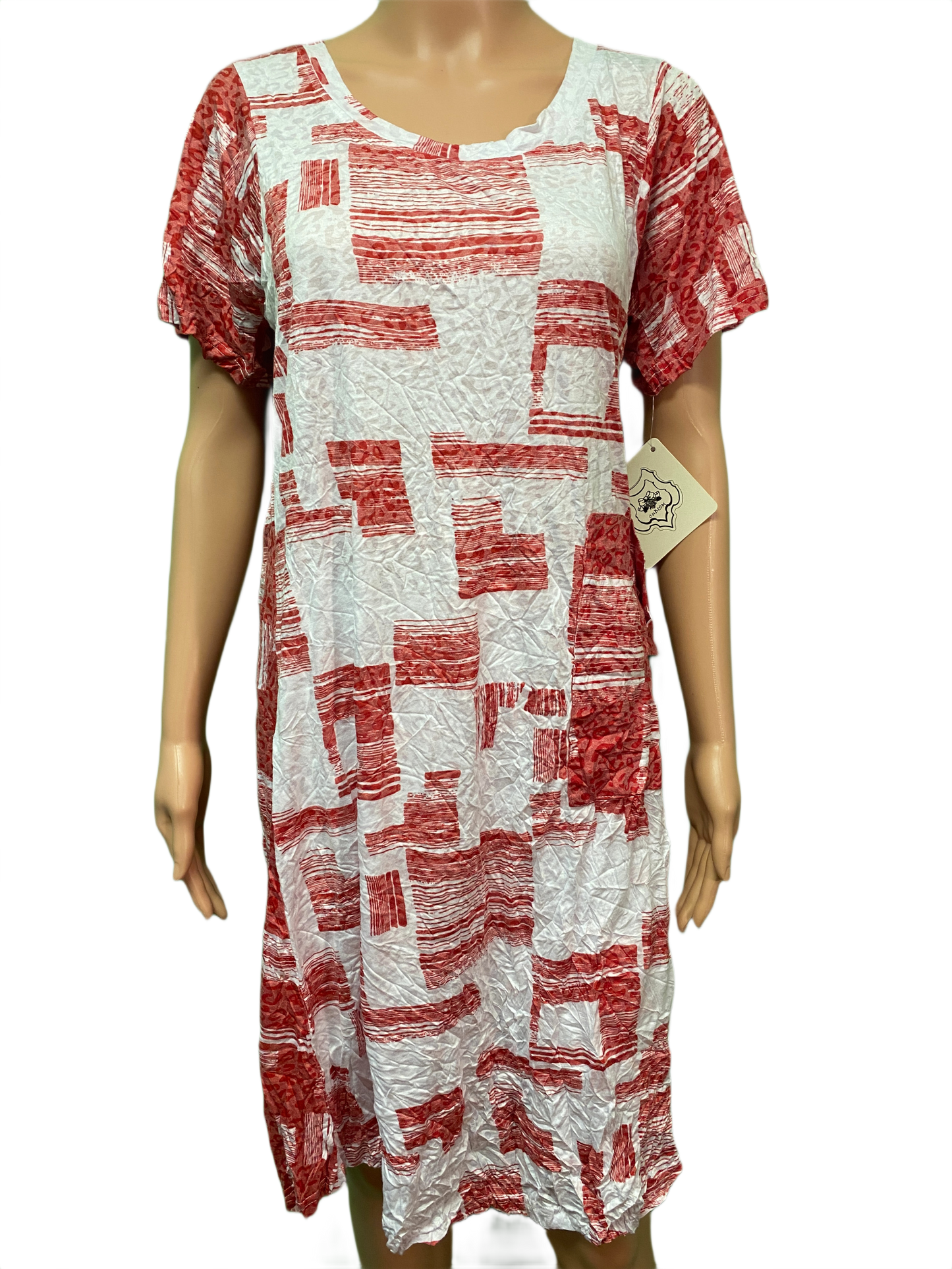* Shortsleeve Checkerboard Flip Pocket - Cubism Dress