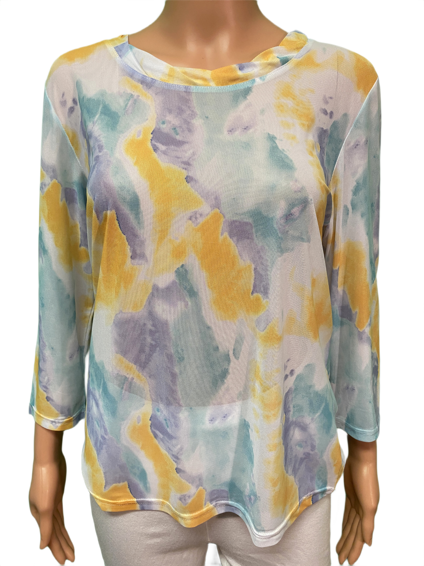 * Abstract 3/4 Sleeve w/ Cami - Cubism Top