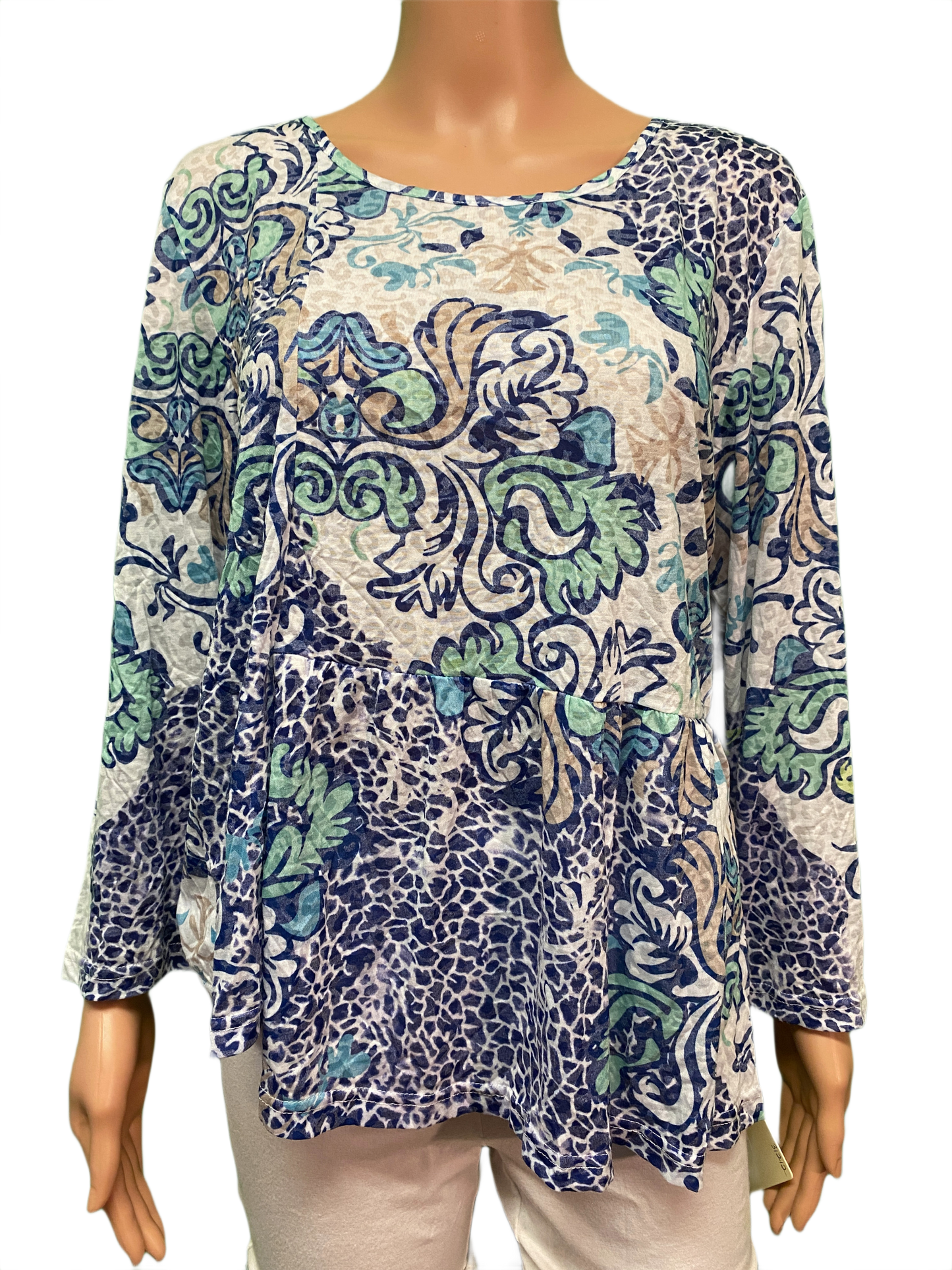 * Ruffle Asymmetrical Knit - Cubism Top