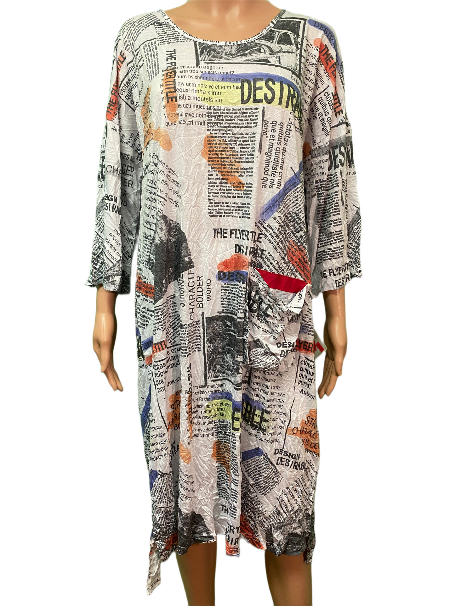 * Newsprint Hanging Pocket - Cubism Dress
