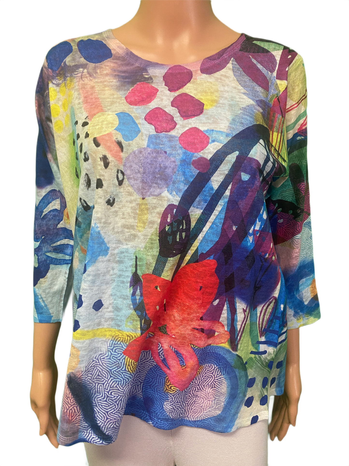 * Fiona Colorful Flora Abstract - Et' Lois Top
