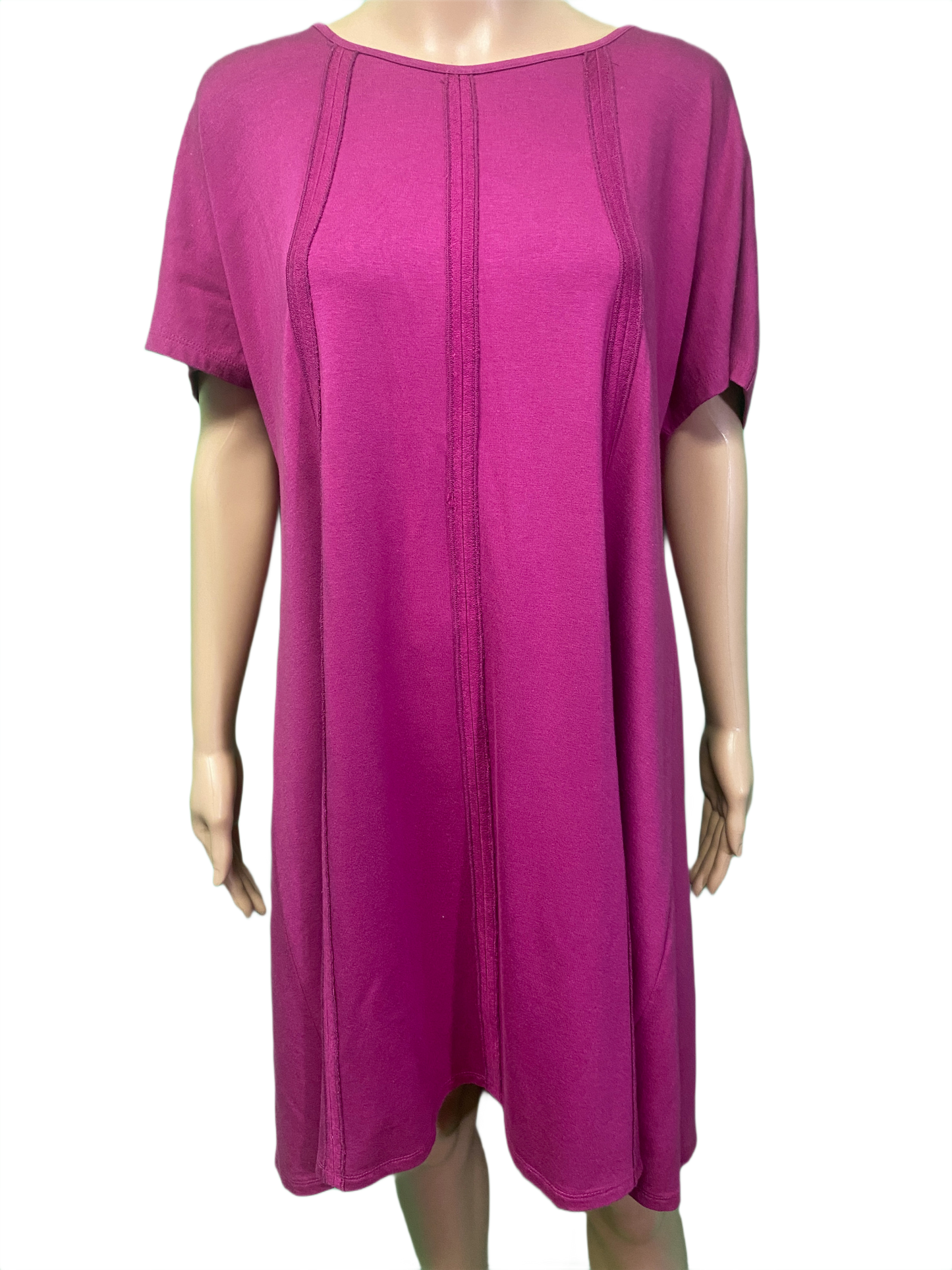 Bamboo Shortsleeve Dress w/Seaming - Pure Essence Dress