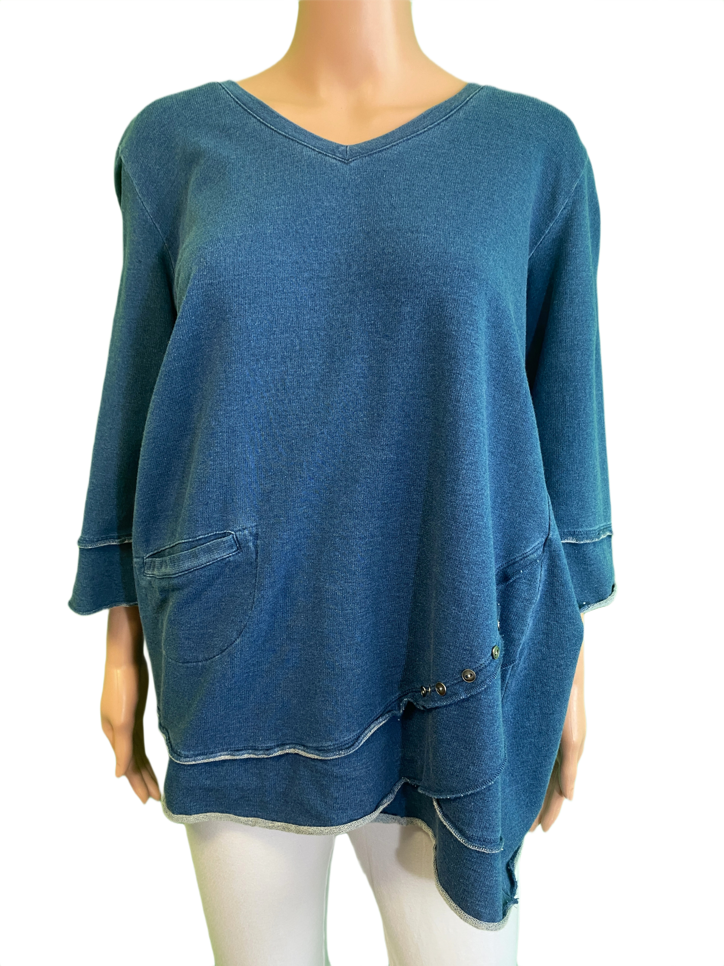 FT 3/4 Sleeve Side-Button - Wild Palms Top