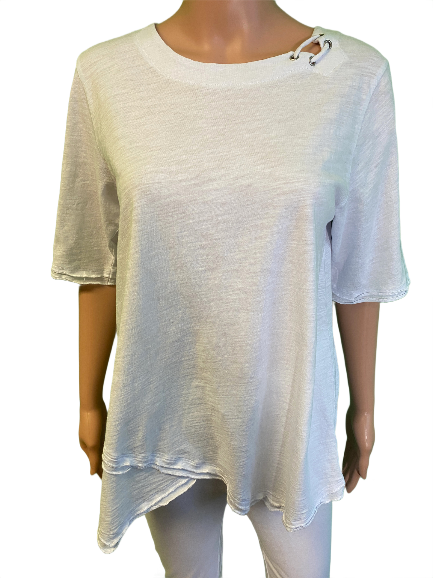 * Elbow Sleeve Side Seamed - Wild Palms Top