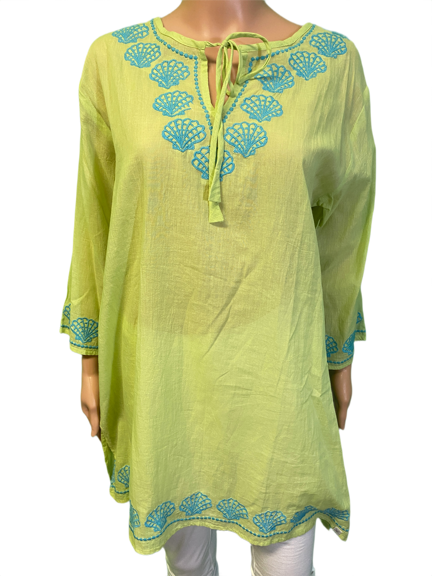 * Seashell Embroidered Tunic - West Indies Top