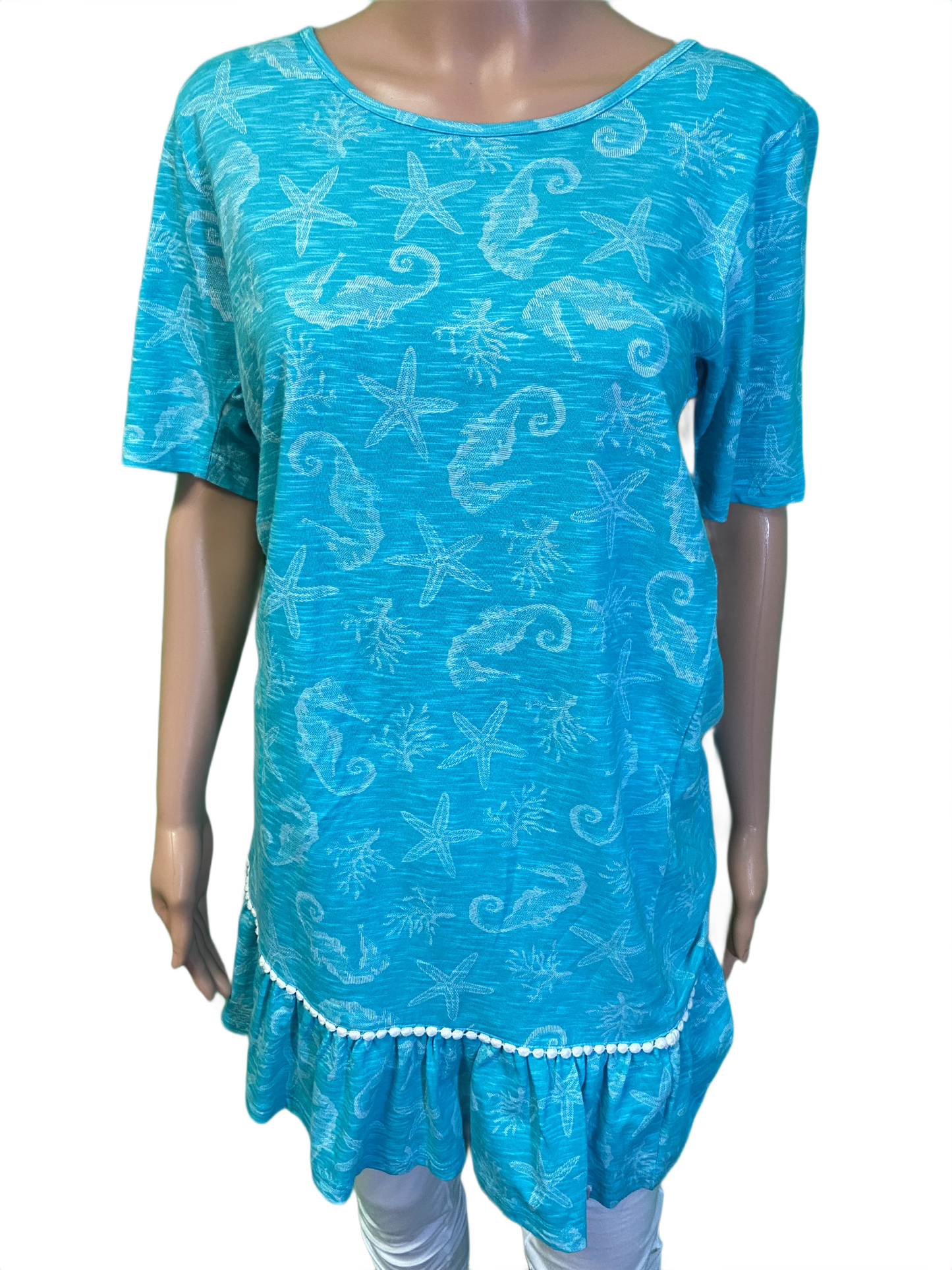 * Sealife Shortsleeve w/Ruffle - West Indies Dress
