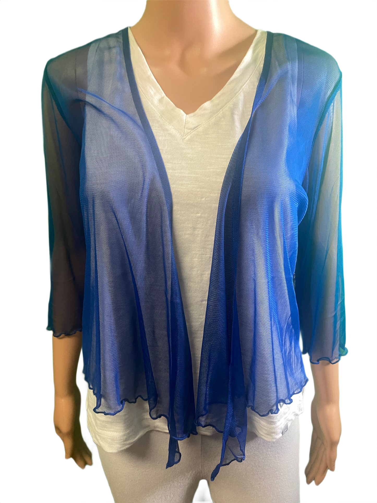 * Cobalt Blue Sheer Bollero - Tango Mango Cardigan