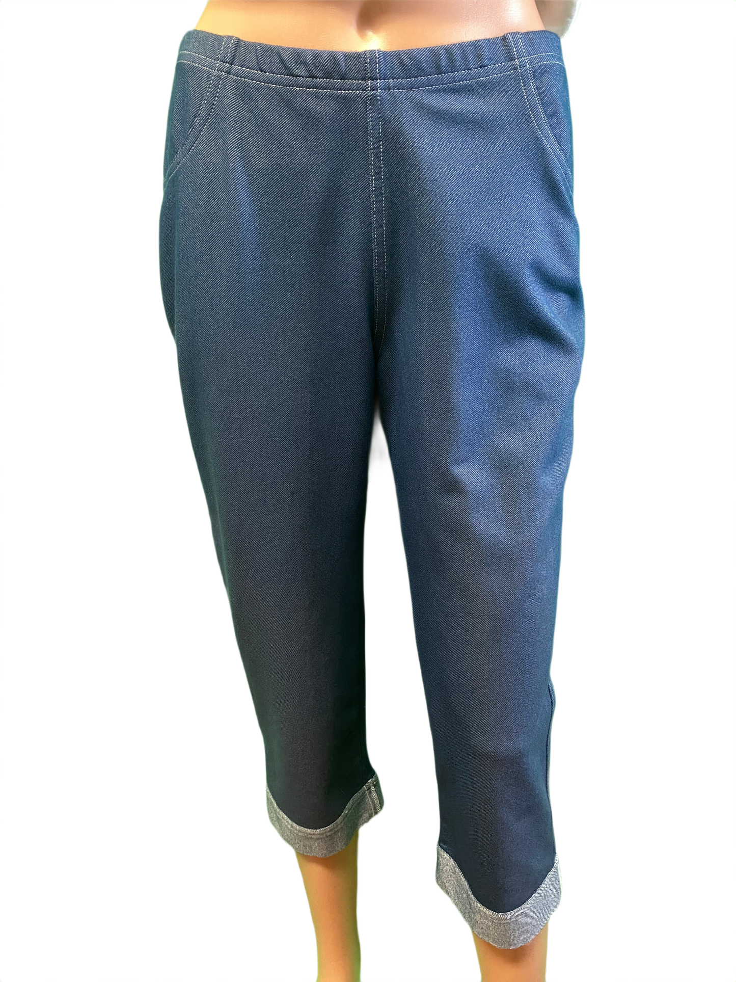 * Stretch Denim Roll-Up - Sun Moda Capri
