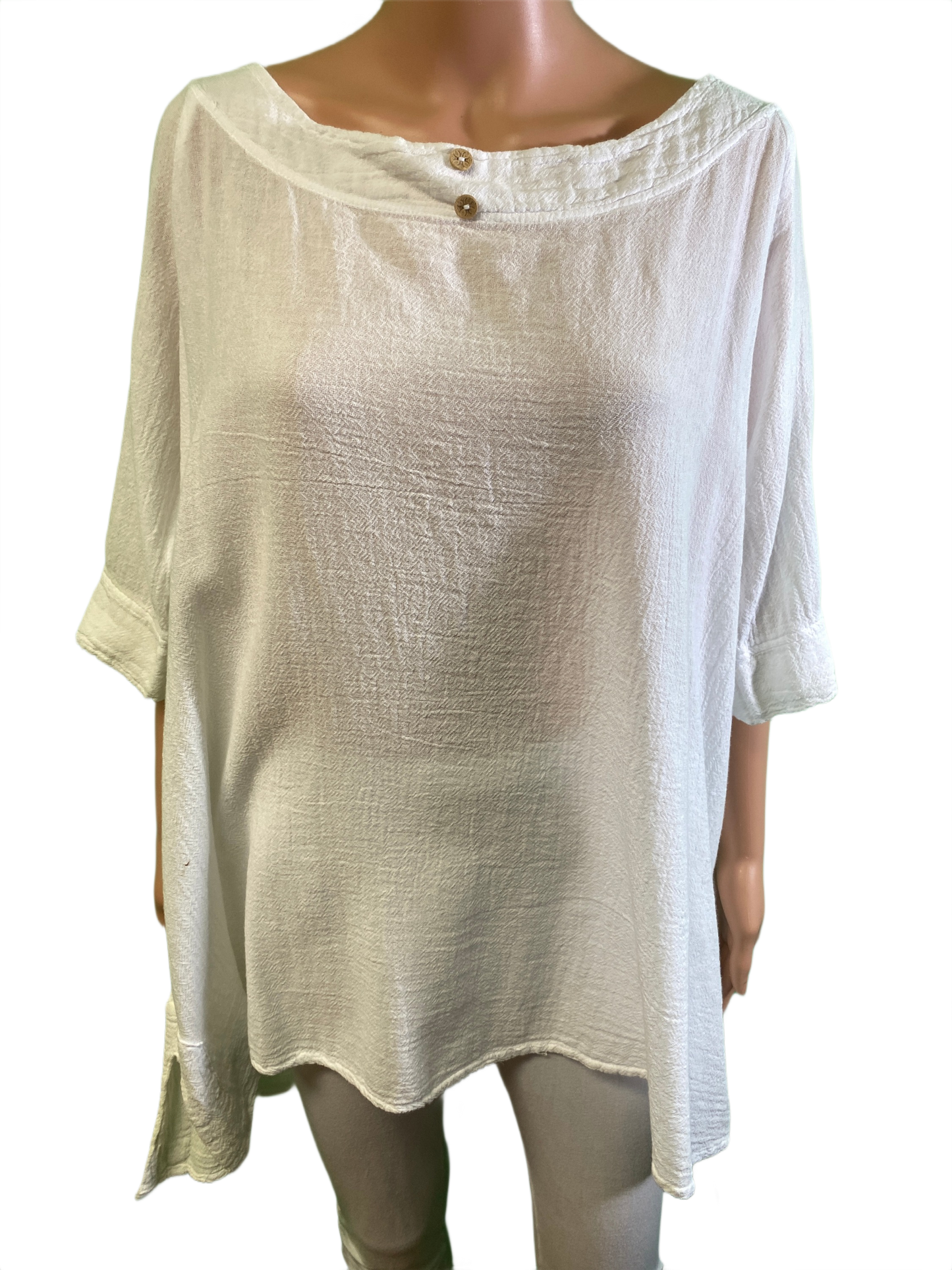 * Gauze Button - Sea Breeze Top