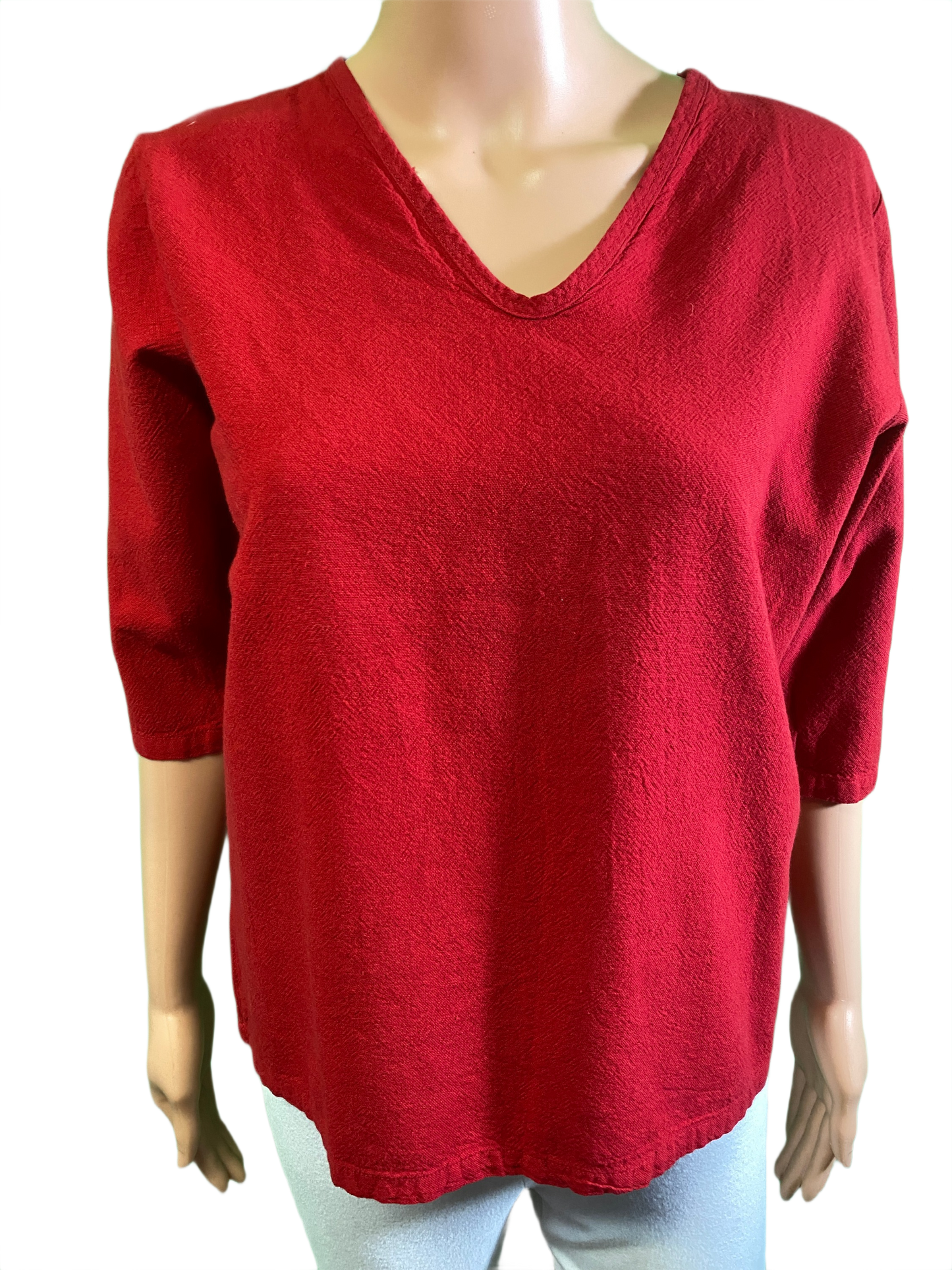 * V-Neck Gauze 3/4 Sleeve - Sea Breeze Top