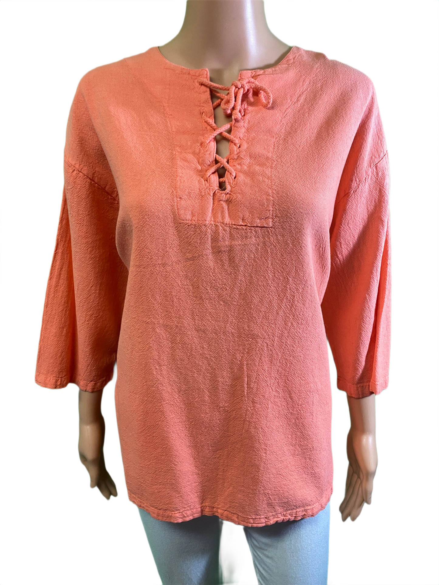 * Gauze w/ String Tie - Sea Breeze Top
