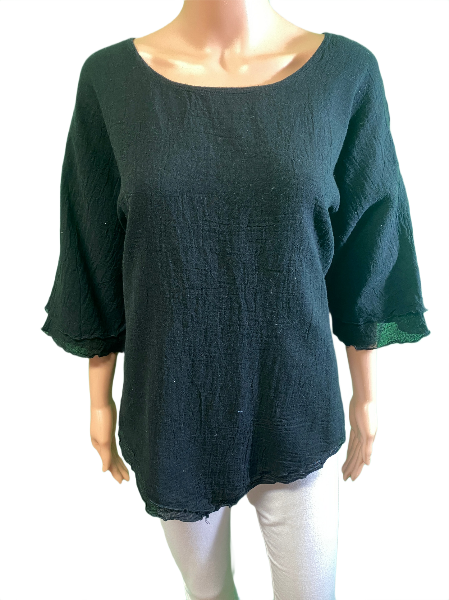 * Bubble Gauze Double Layer - Sea Breeze Top