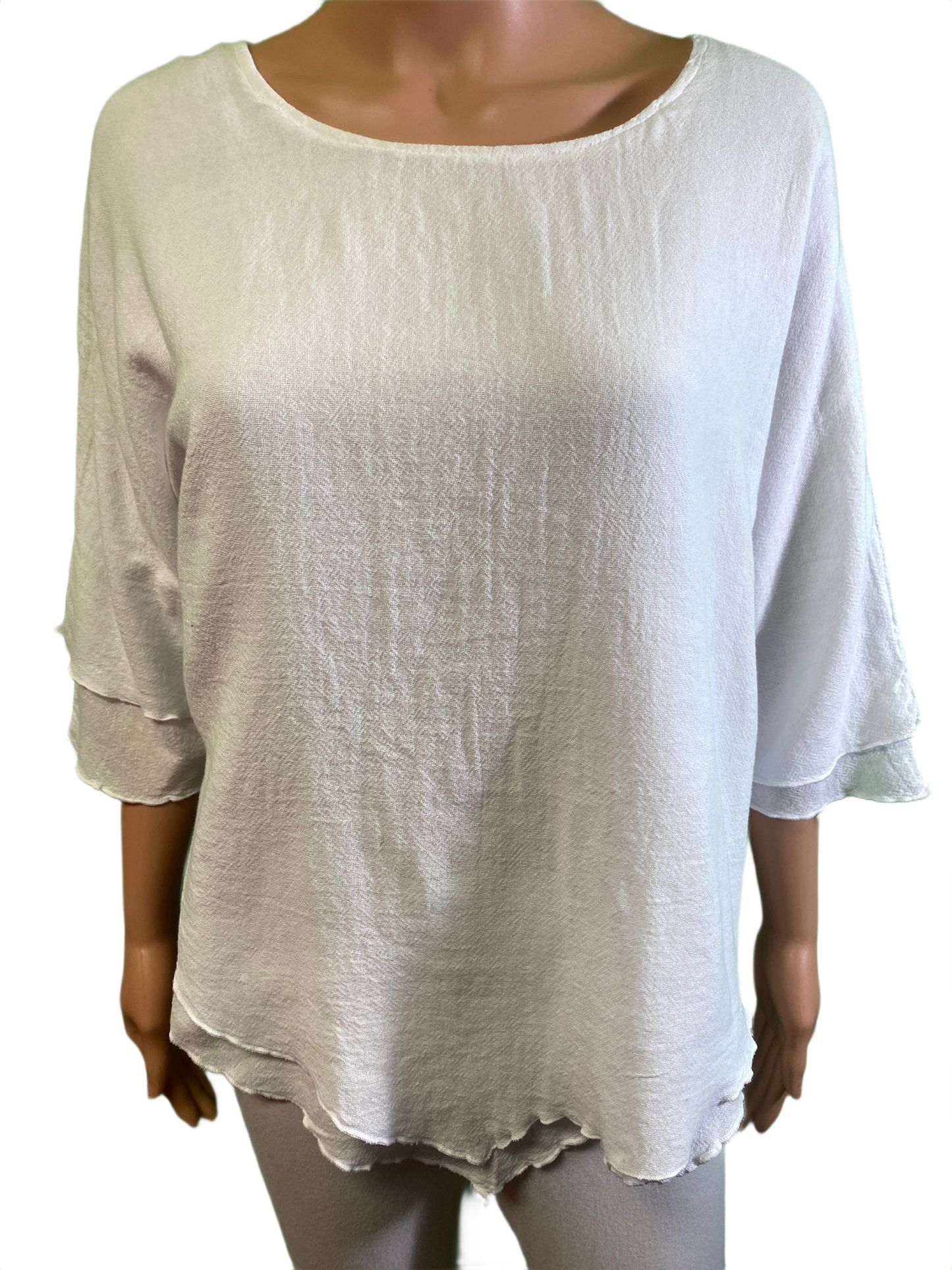 * French Gauze Double Layer - Sea Breeze Top