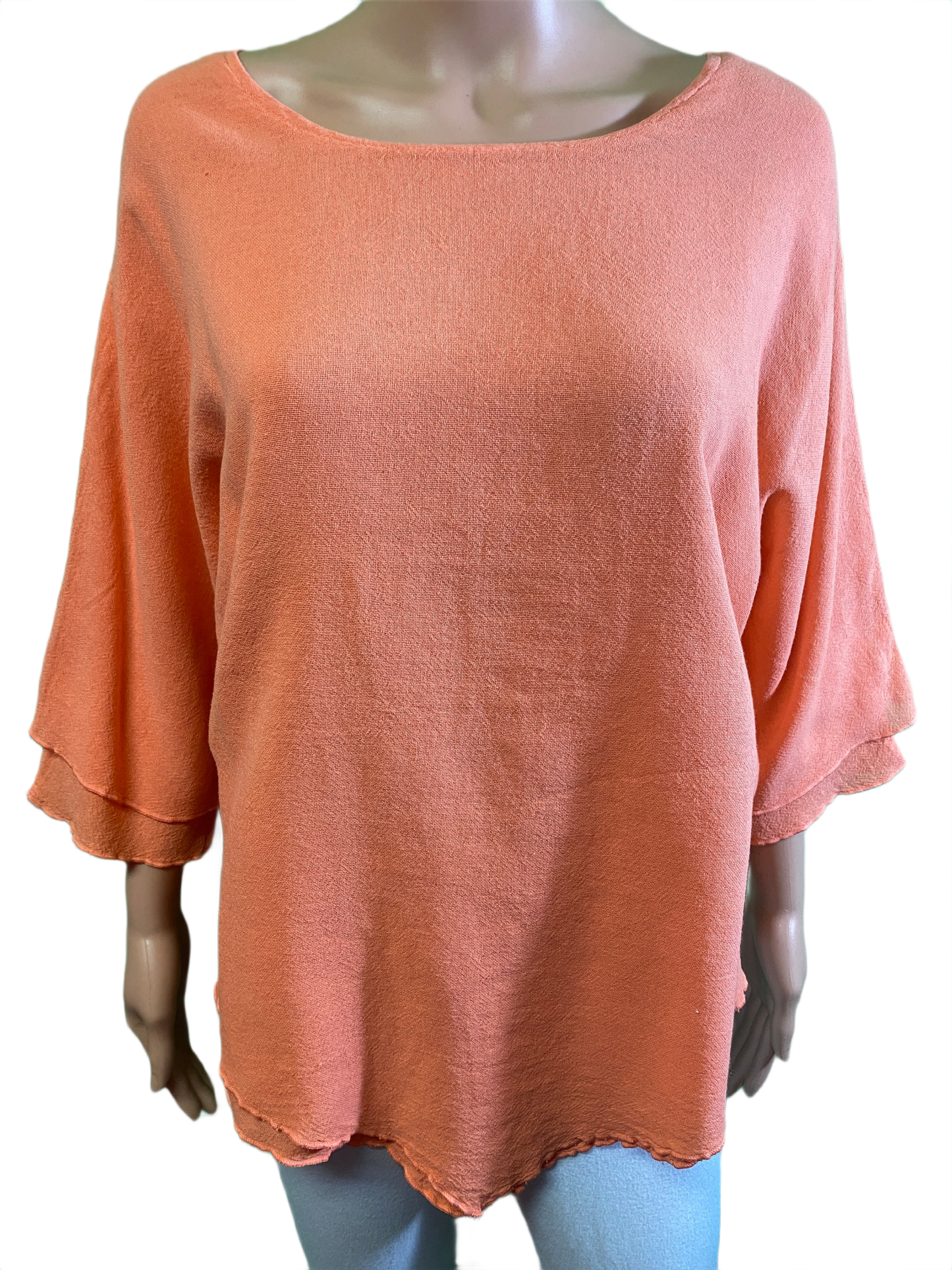 * French Gauze Double Layer - Sea Breeze Top