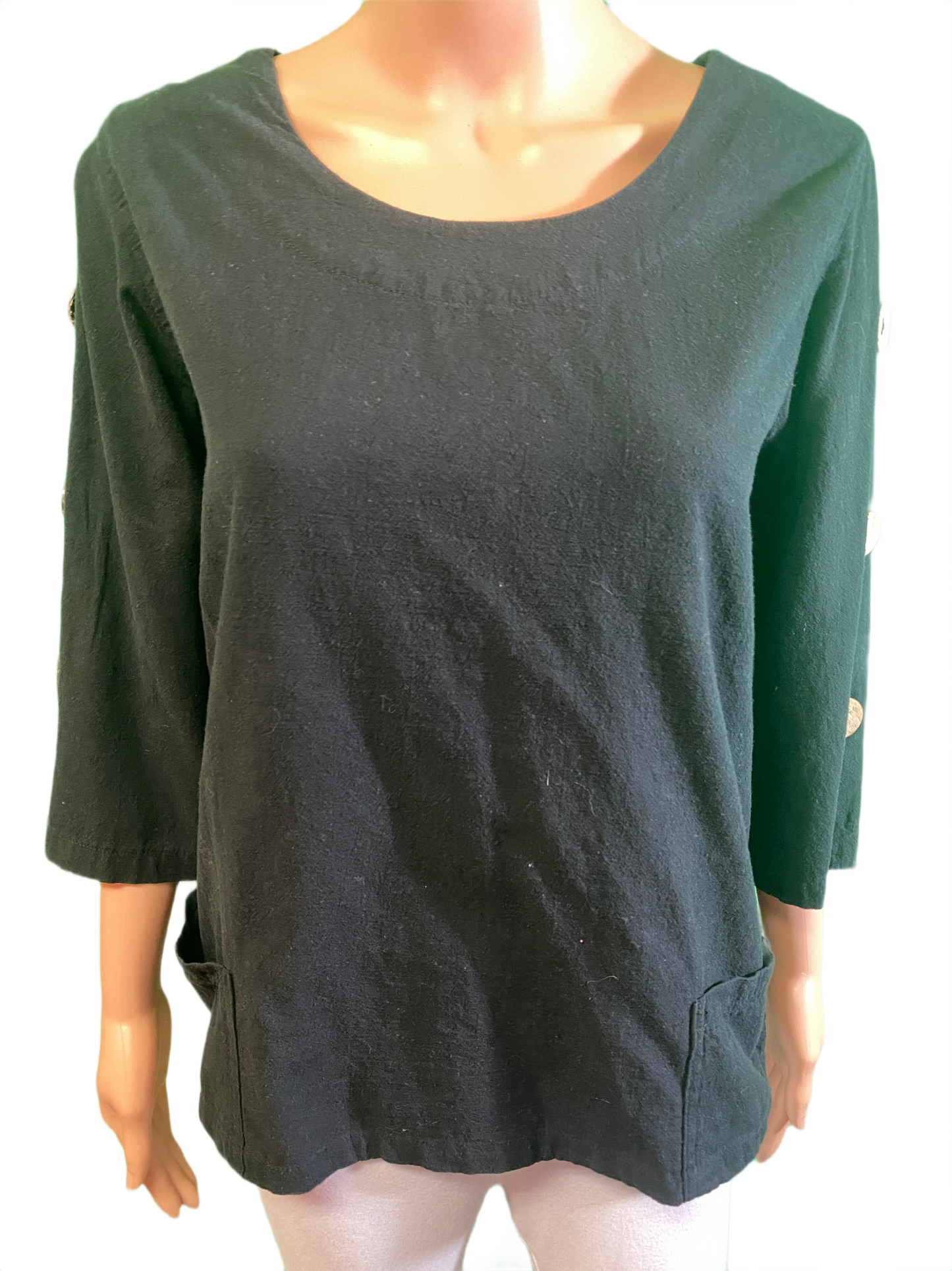 * Coconut Button Sleeve - Sea Breeze Top