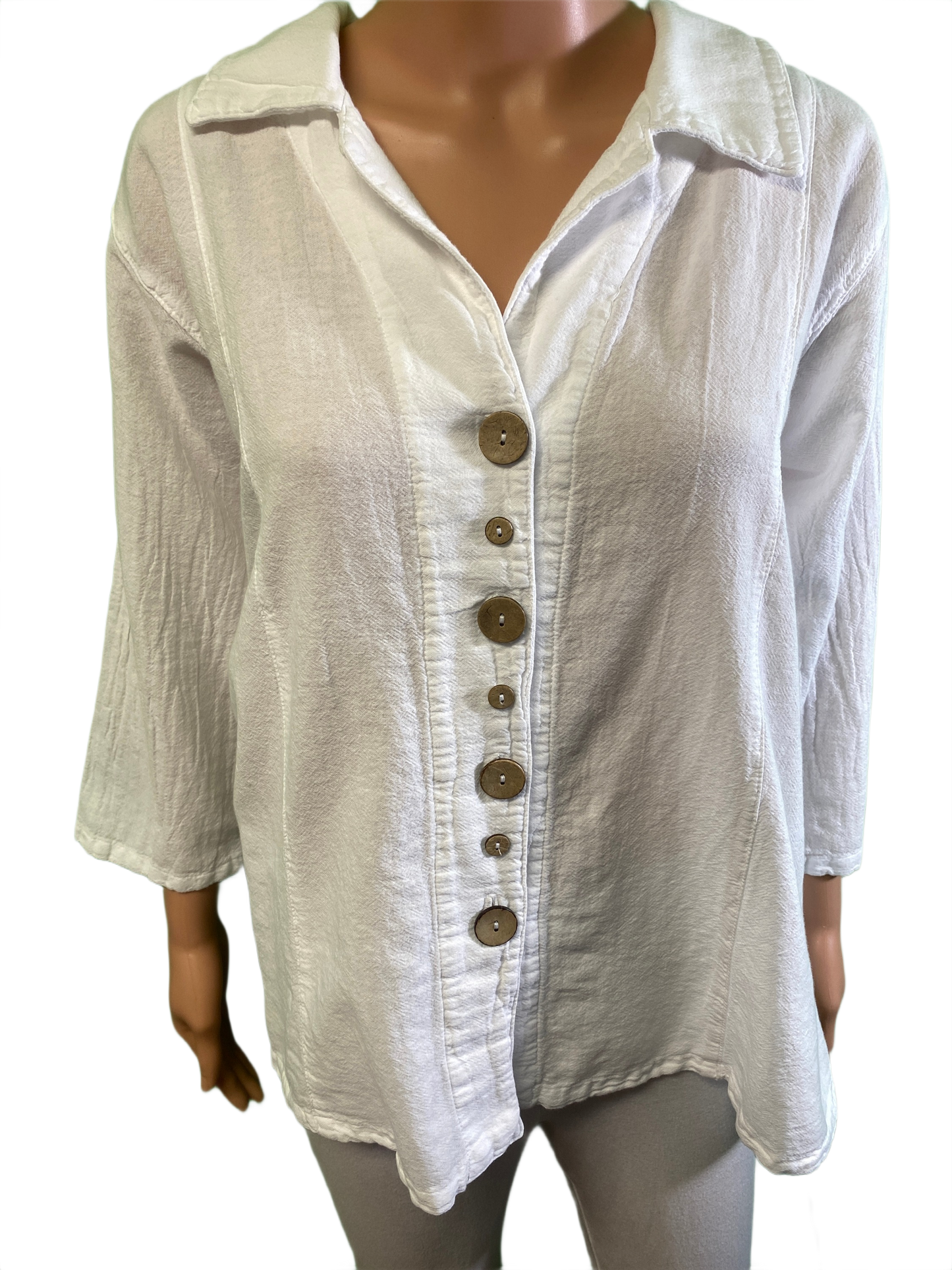 * Miami Gauze Novelty Button - Sea Breeze Top
