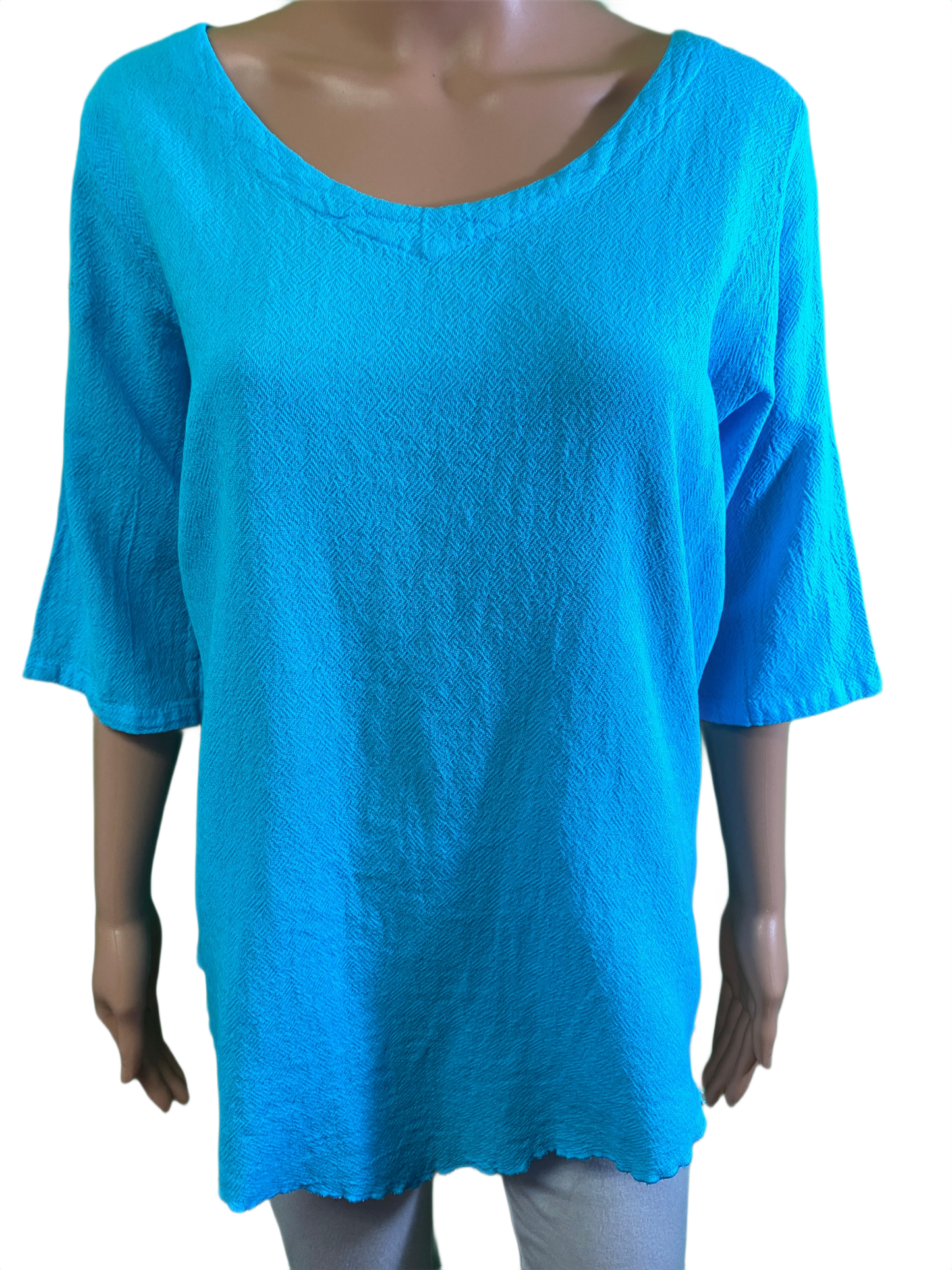 * Bahama Gauze Pointed Hem - Sea Breeze Top