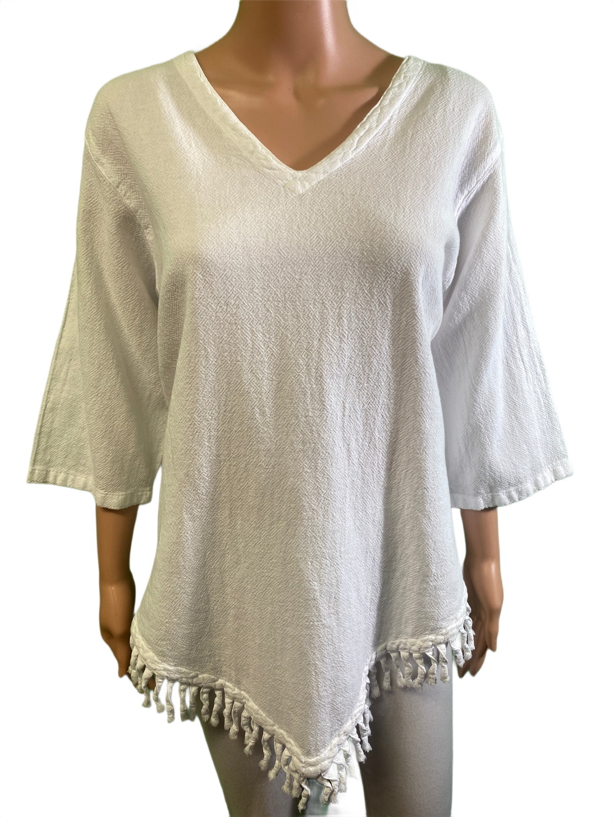 * Sedona Gauze Fringe - Sea Breeze Top