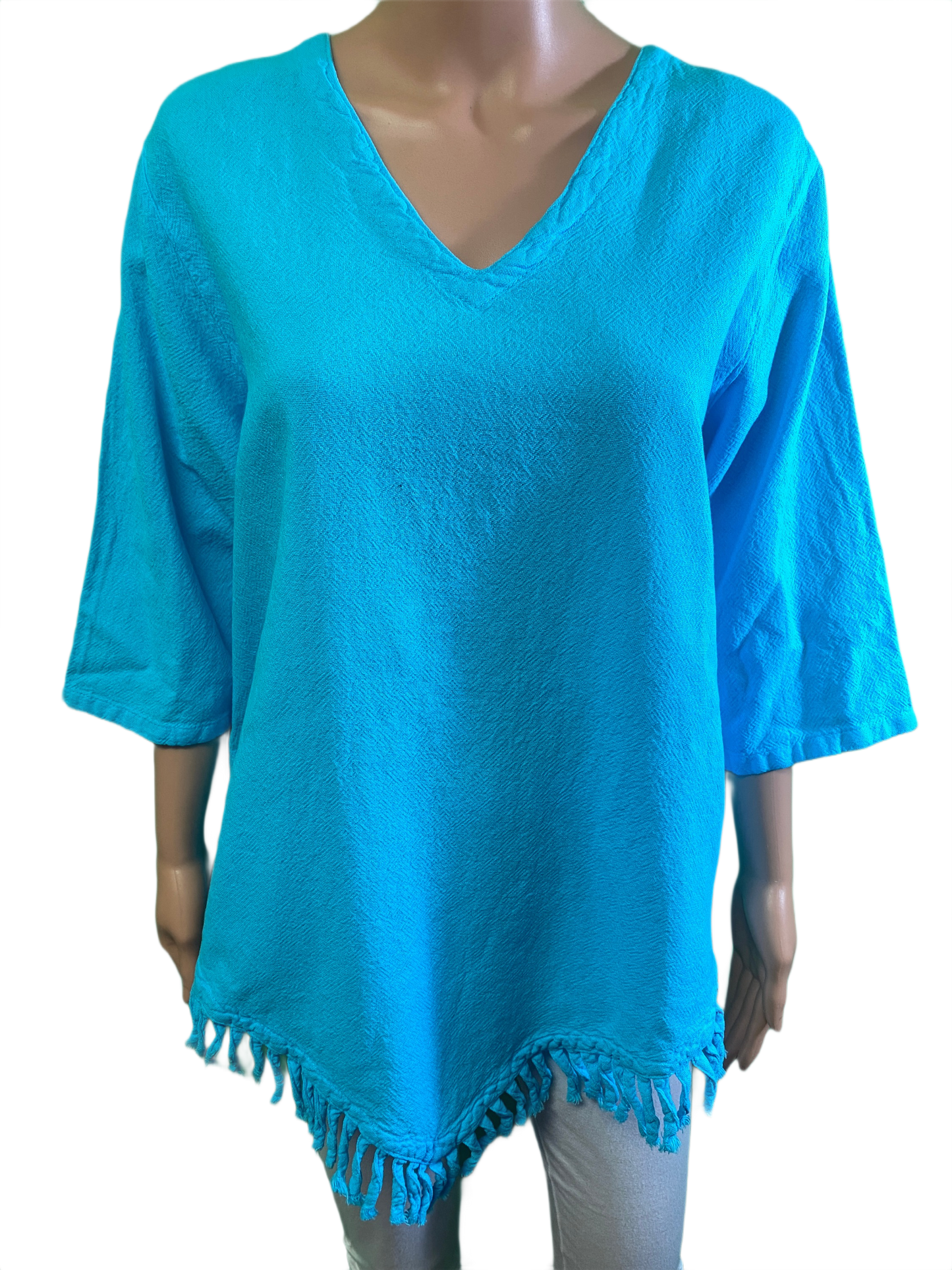 * Sedona Gauze Fringe - Sea Breeze Top
