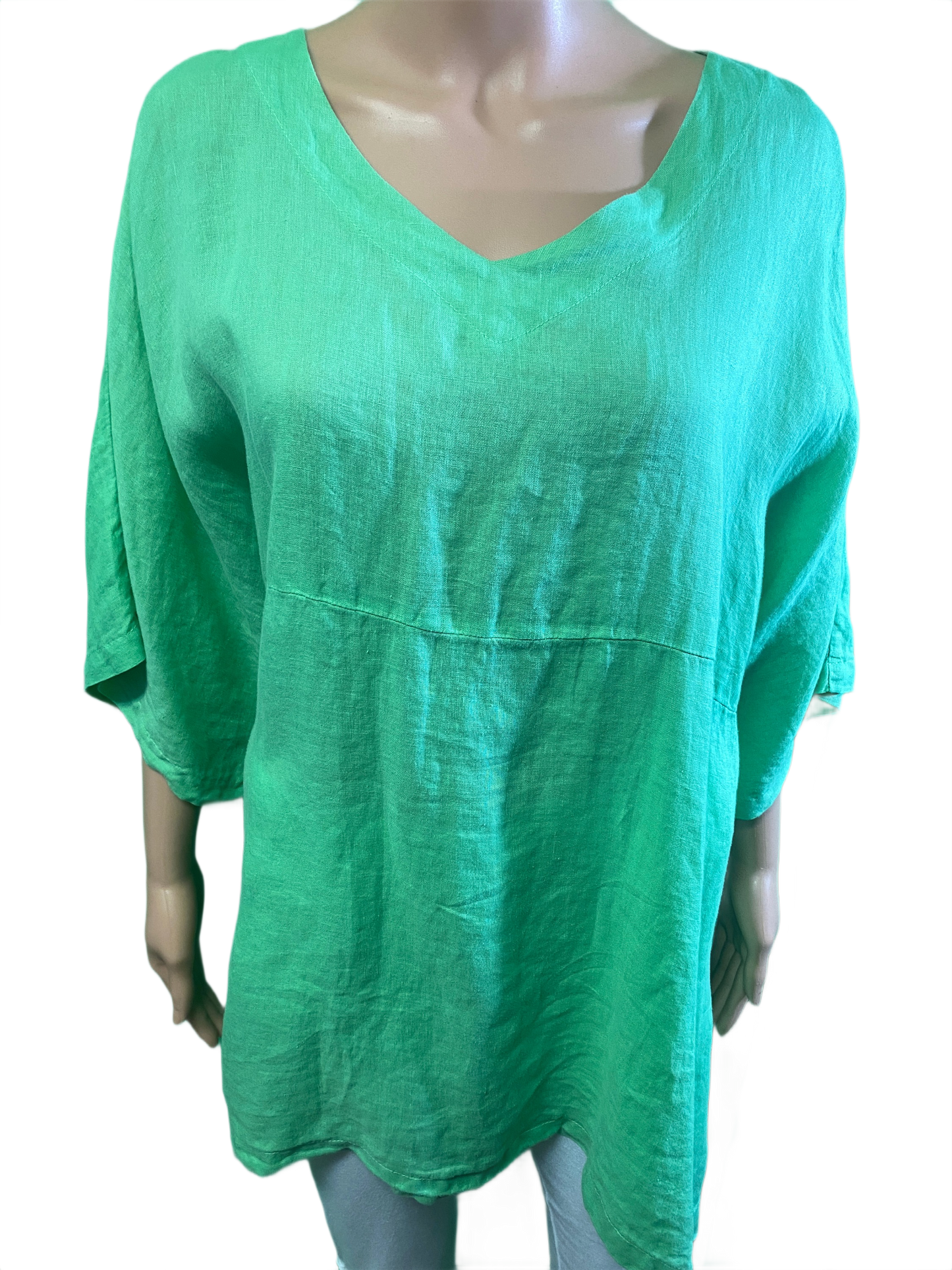 * Linen Short Sleeve Kimono Style - Match Point Top