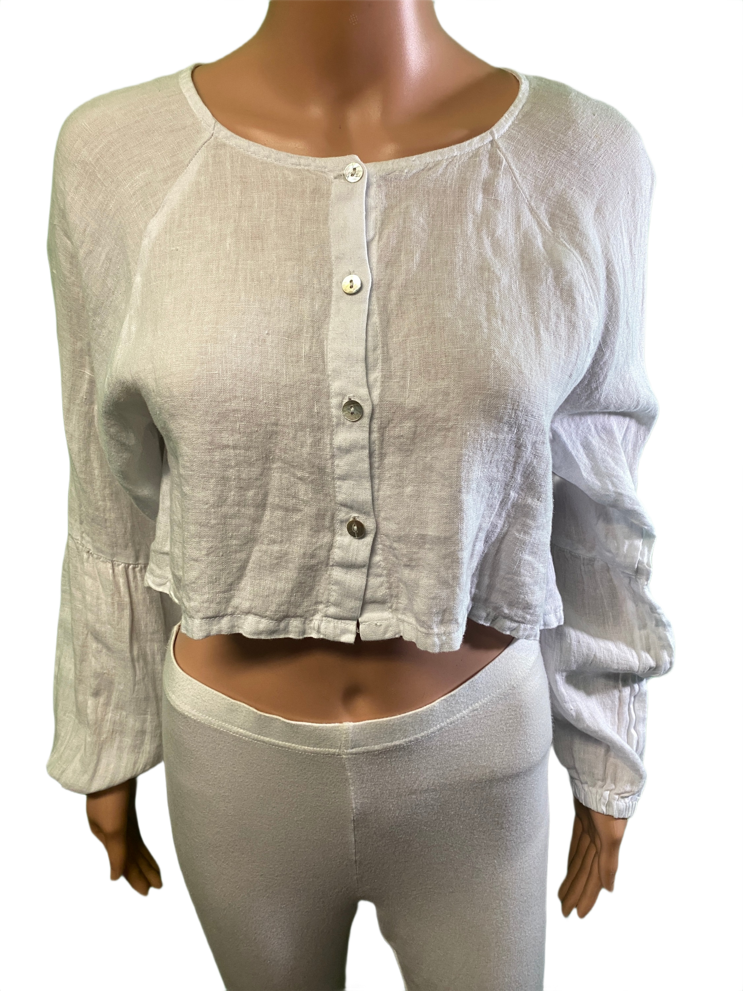 * Linen Button Up Short - Match Point Top