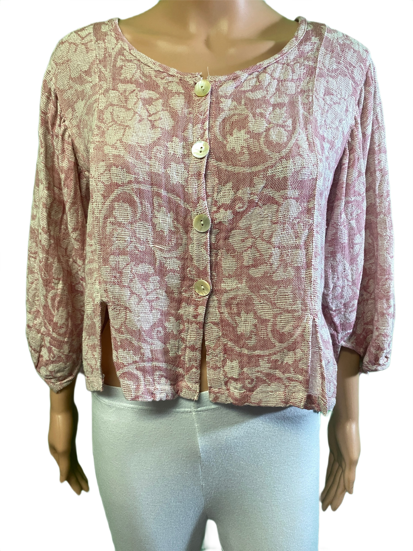 * Jacquard Short w/ Slits - Paper Lace Jacket