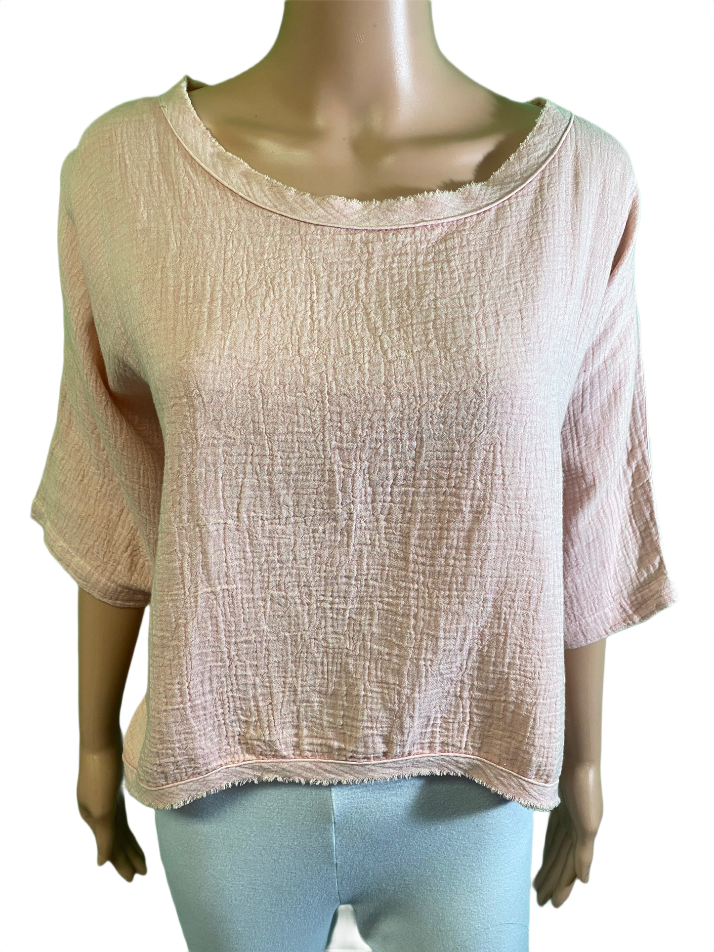 * Gauze Short Sleeve - Paper Lace Top