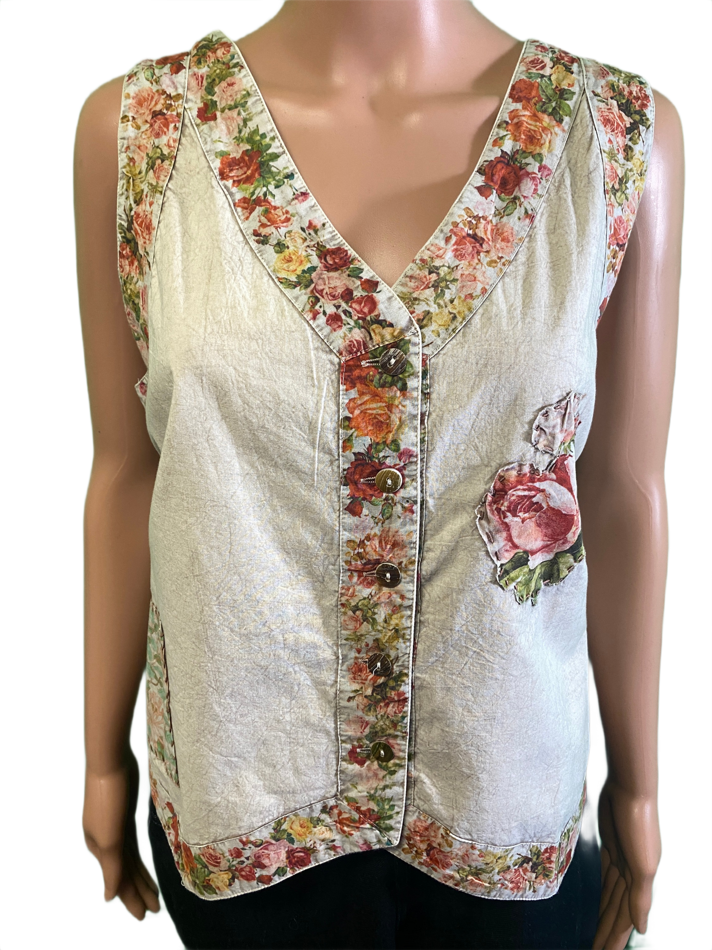 * Tank w/ Flower Border - Paper Lace Top