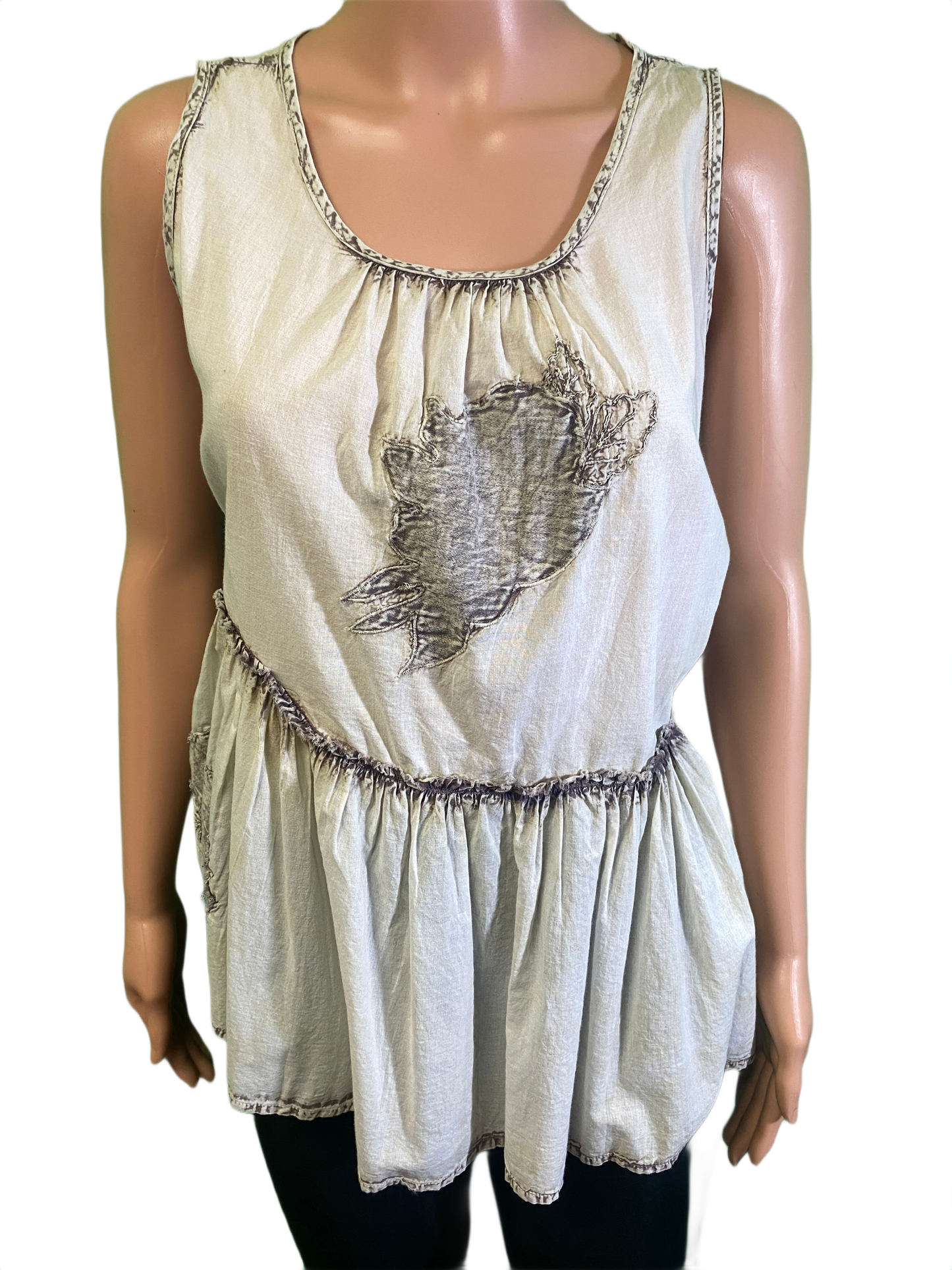 * Asymmetrical Sleeveless - Paper Lace Top