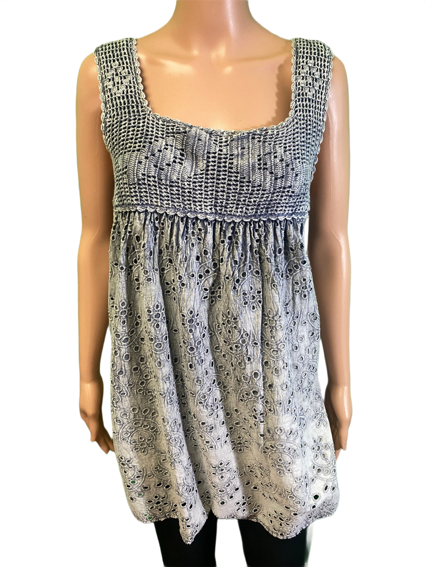 * Shiffle w/ Crochet on Top - Paper Lace Top