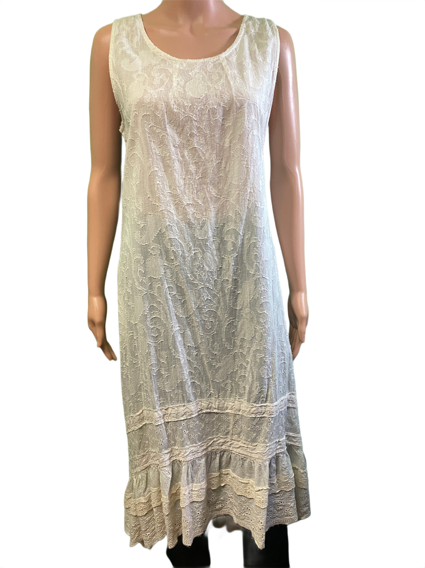 * Long Hi-Lo Lace w/ Eyelet - Paper Lace Dress