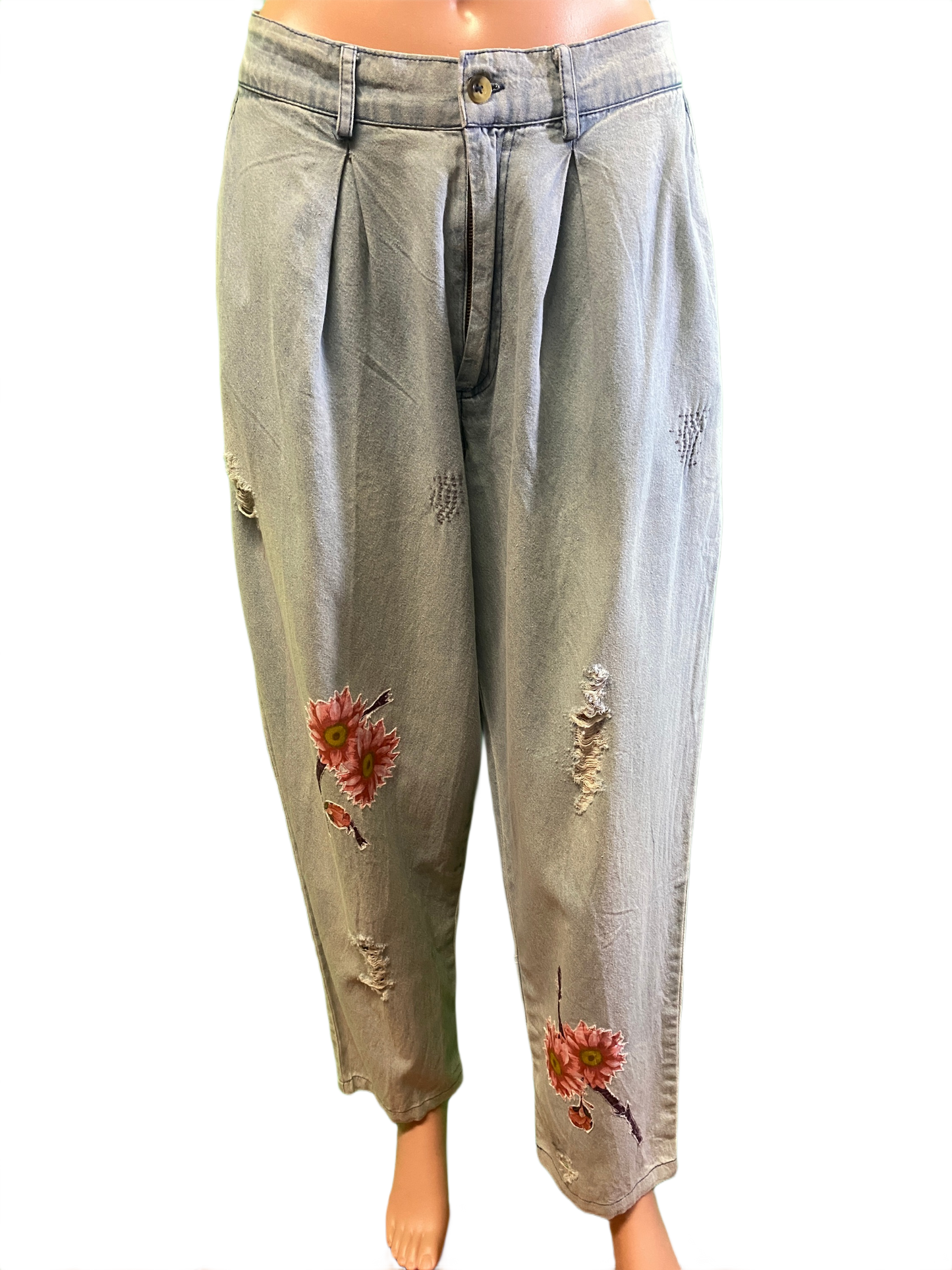 * Pink Floral Patchwork - Paper Lace Pants