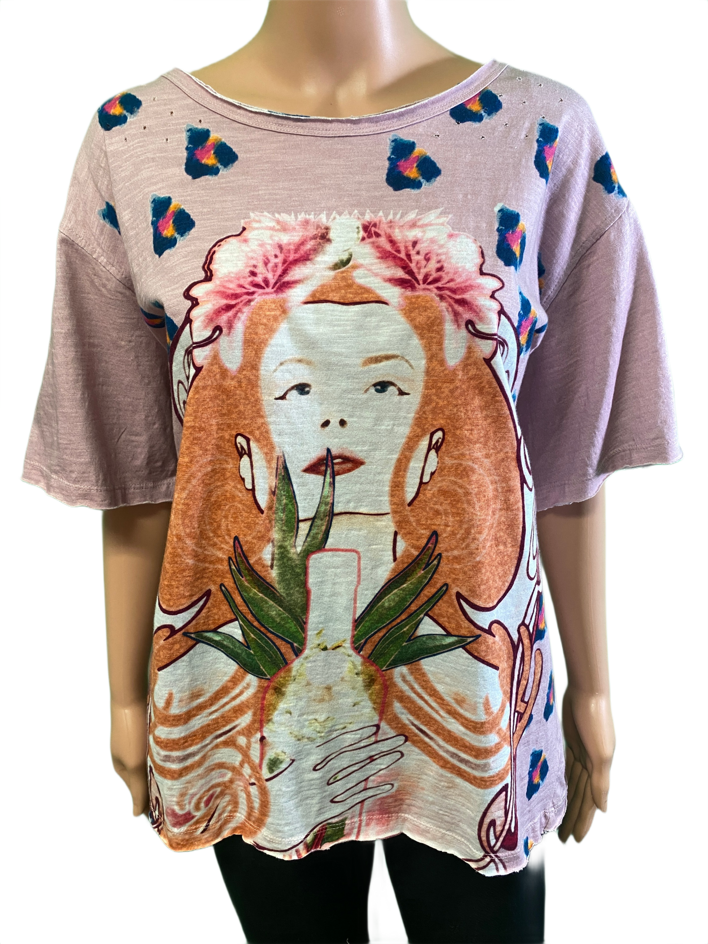 * Queen Tye Dye Hearts - Paper Lace Top