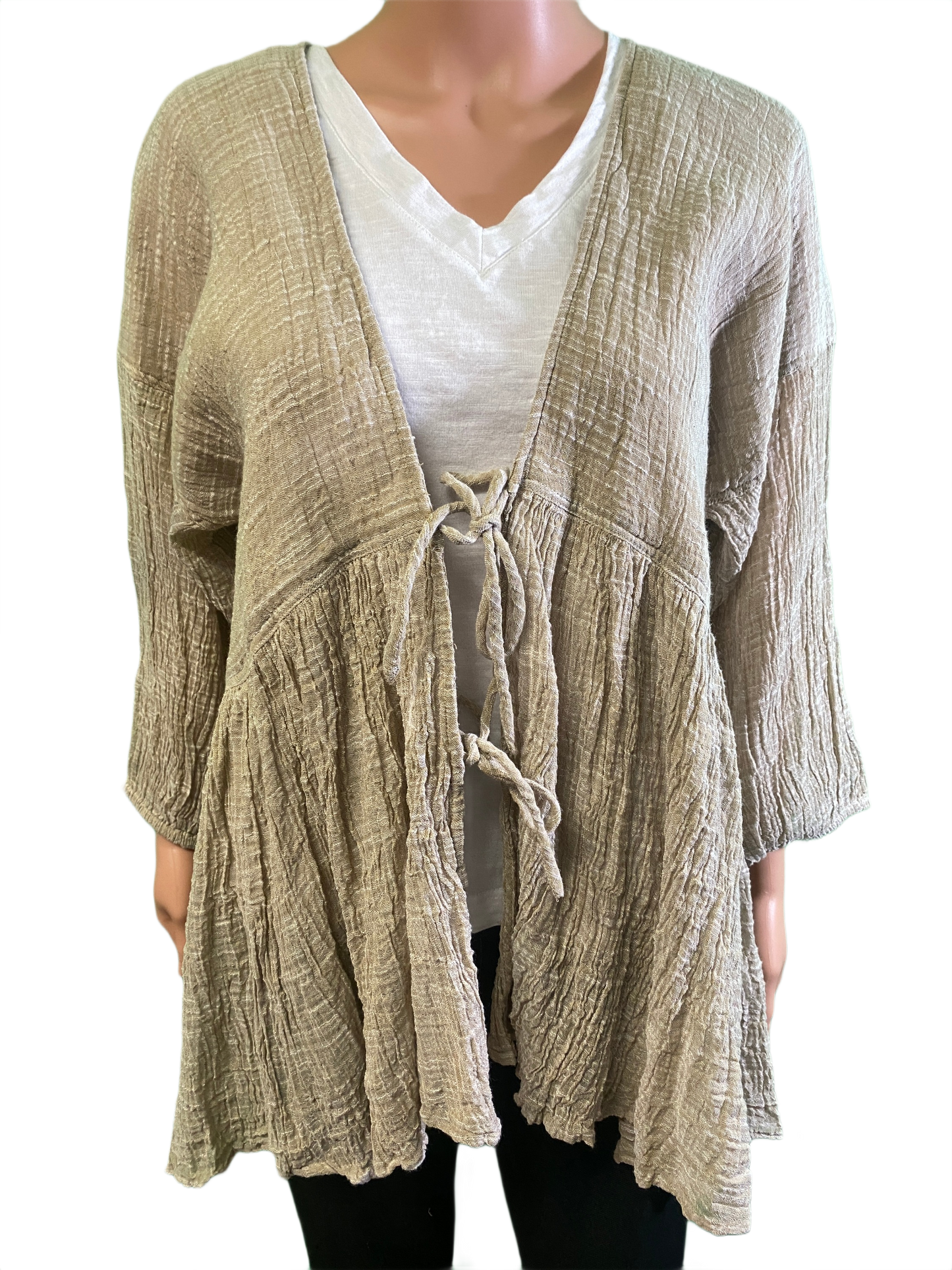 * Crinkle Cotton Hi-Lo - Paper Lace Jacket