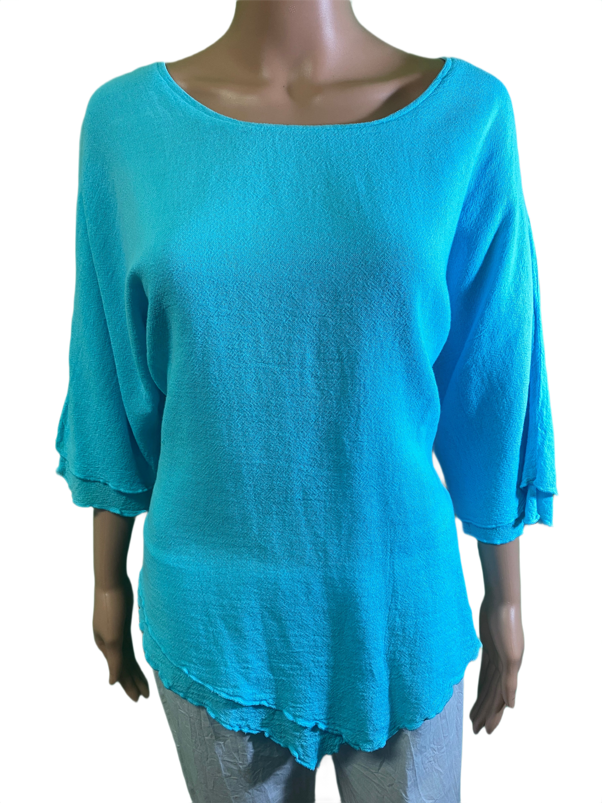 * French Gauze Double Layer - Sea Breeze Top
