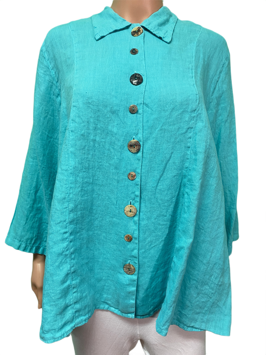 * Princess Seam Novelty Button - Color Me Cotton Top