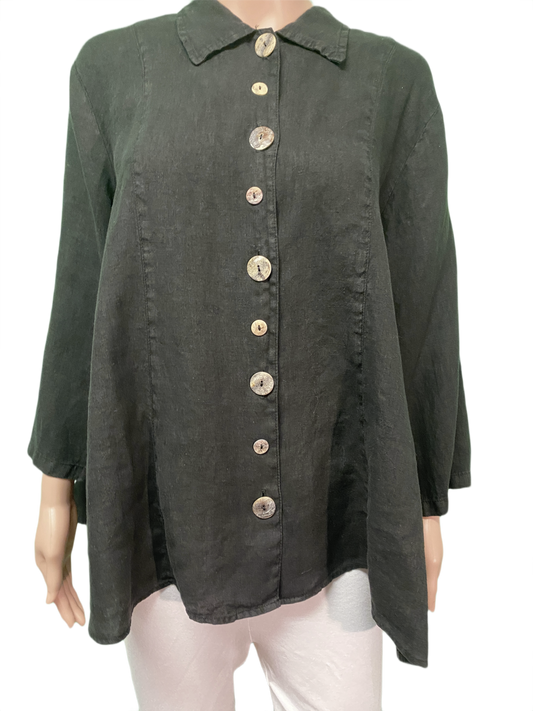 * Princess Seam Novelty Button - Color Me Cotton Top