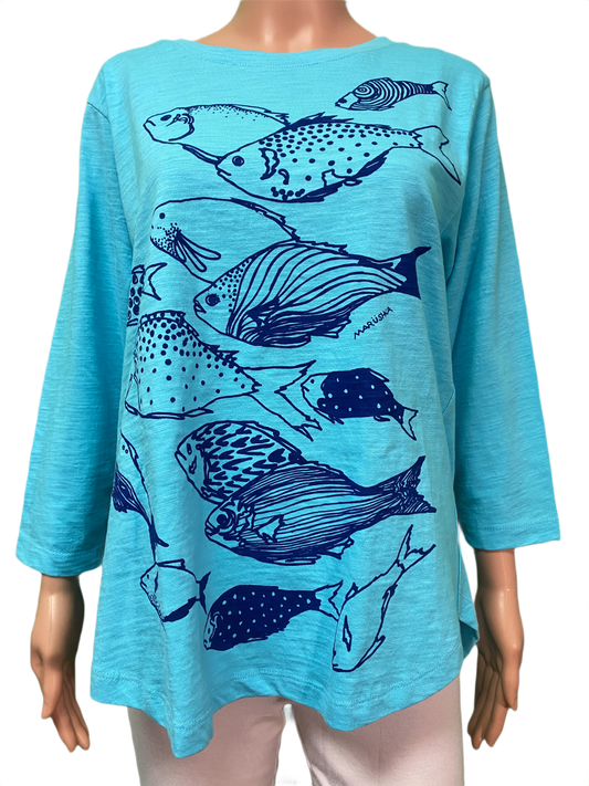 * Fishes Slub Hi-Lo - Marushka Top
