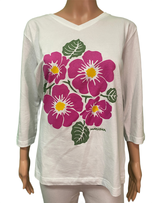 * Wild Roses 3/4 Sleeve - Marushka Top