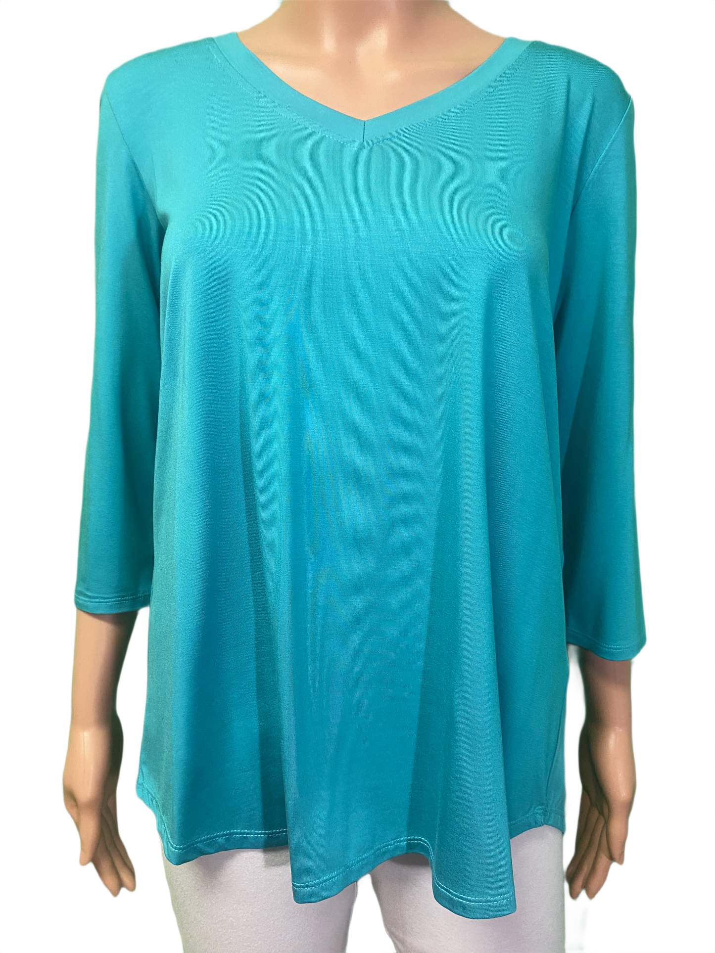 * Bamboo 3/4 Sleeve V-Neck - Pure Essence Top