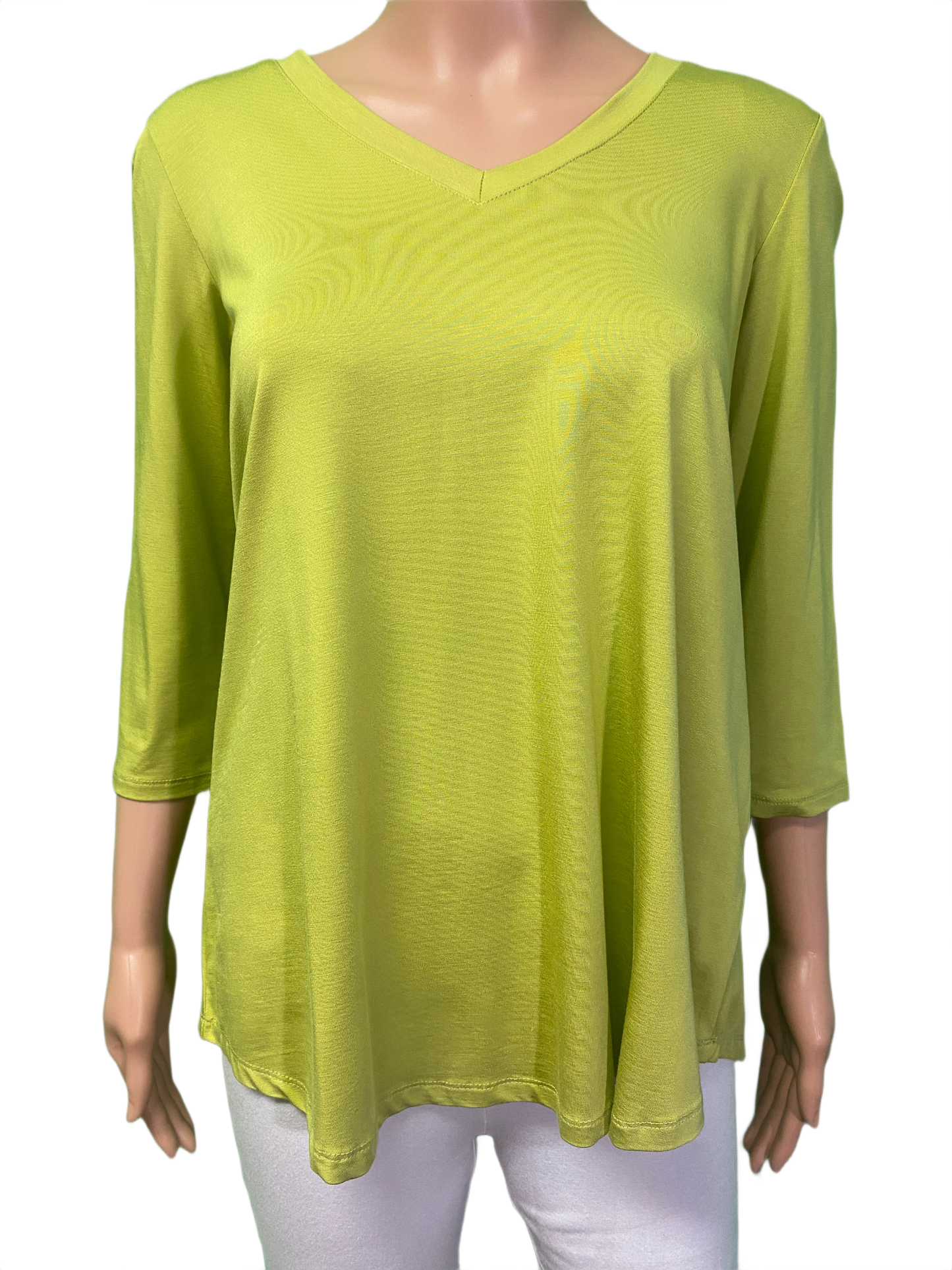 * Bamboo 3/4 Sleeve V-Neck - Pure Essence Top