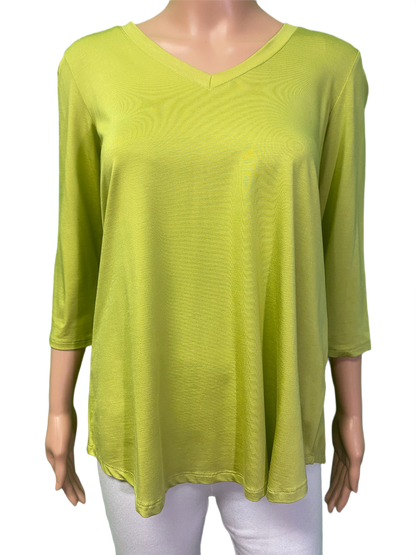 * Bamboo 3/4 Sleeve V-Neck - Pure Essence Top