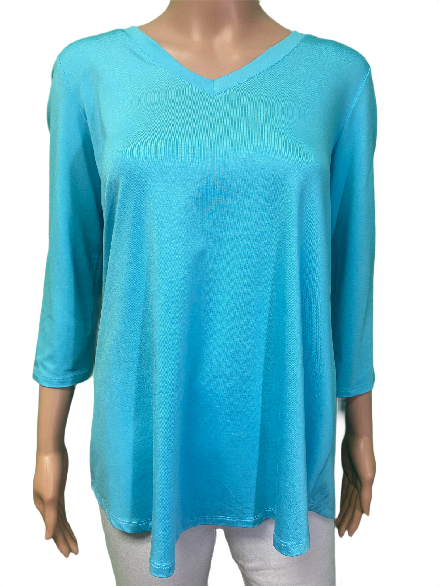 * Bamboo 3/4 Sleeve V-Neck - Pure Essence Top