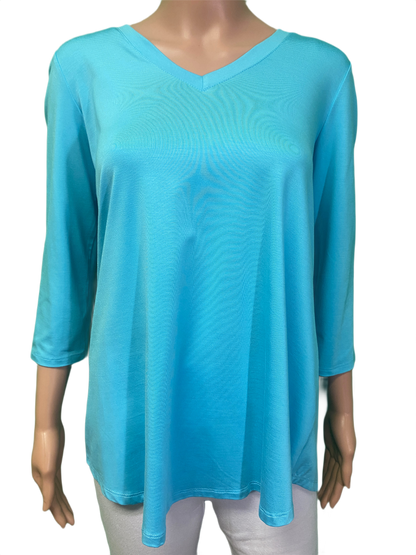 * Bamboo 3/4 Sleeve V-Neck - Pure Essence Top
