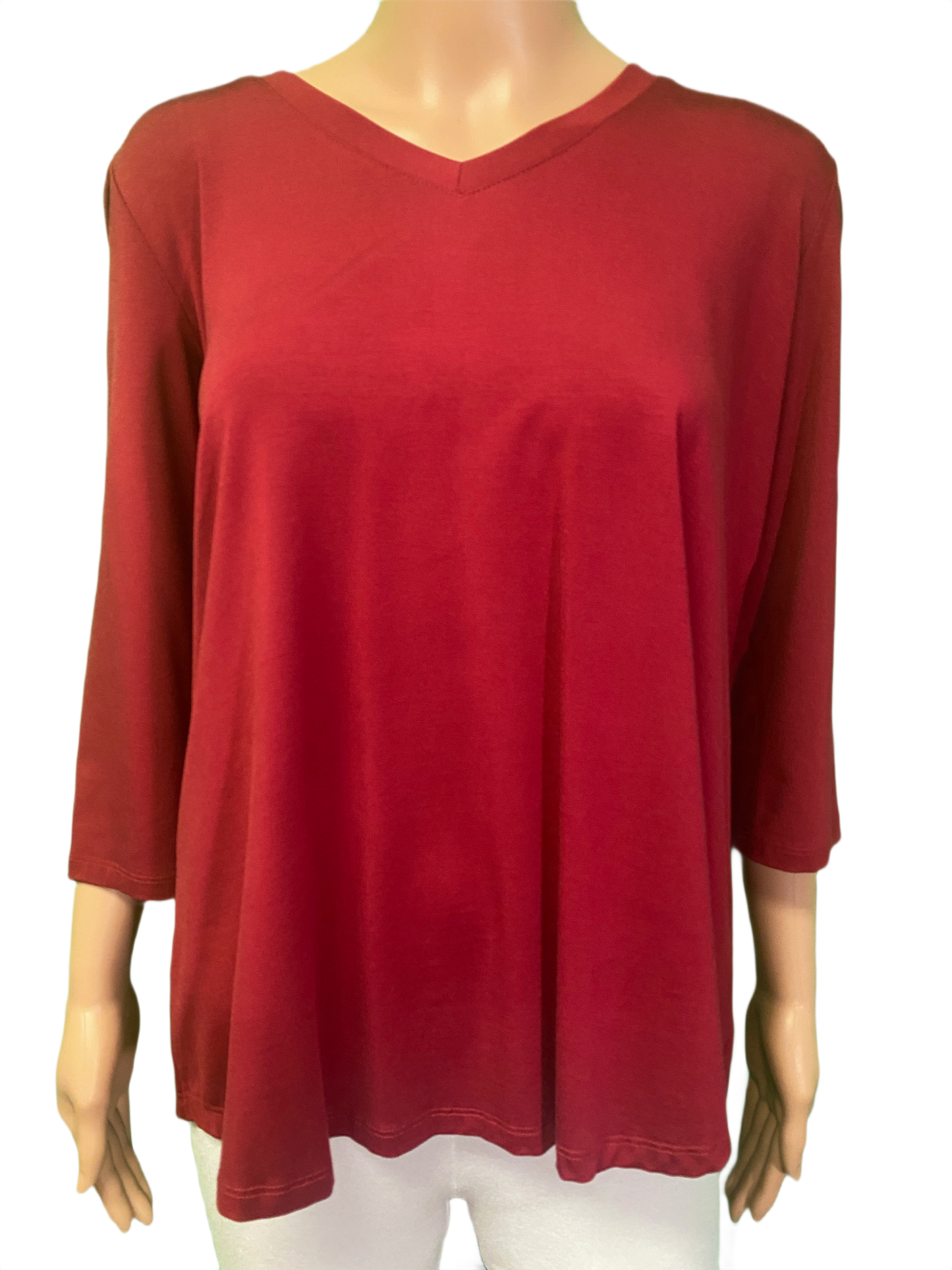 * Bamboo 3/4 Sleeve V-Neck - Pure Essence Top
