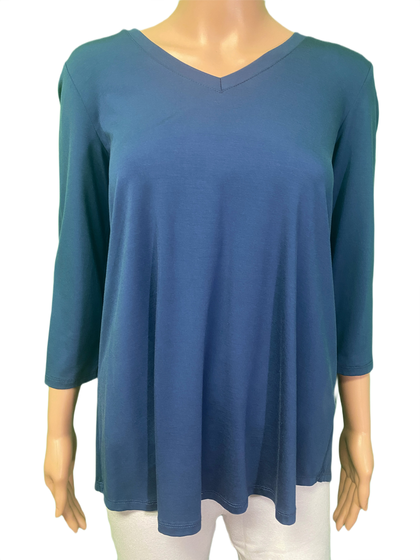 * Bamboo 3/4 Sleeve V-Neck - Pure Essence Top