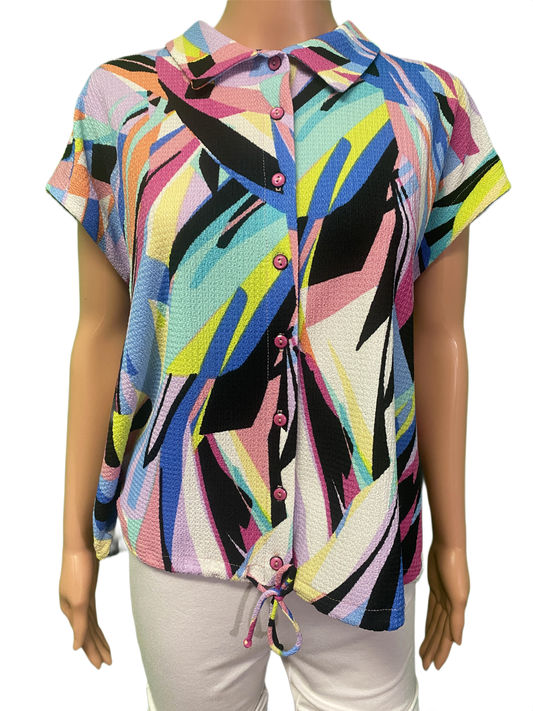 * Abstract Button-Up Collared - Pure Essence Top